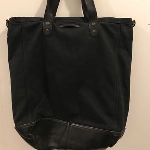 Black Leather and Canvas Lucky Brand Tote